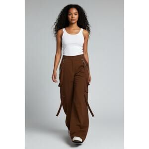 NWT The Ragged Priest Trekker Trousers
Size 12 Brown Wide Leg Combat Chain Pant